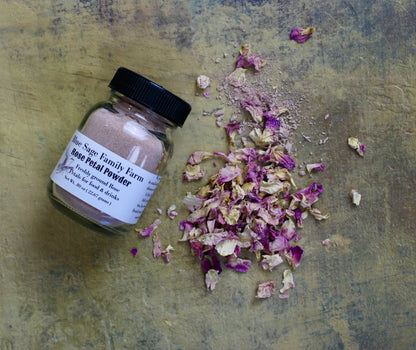 Rose Petal Powder ~ Organic Petals Fresh Ground for Delectable Culinary Creations - Blue Sage Family Farm
