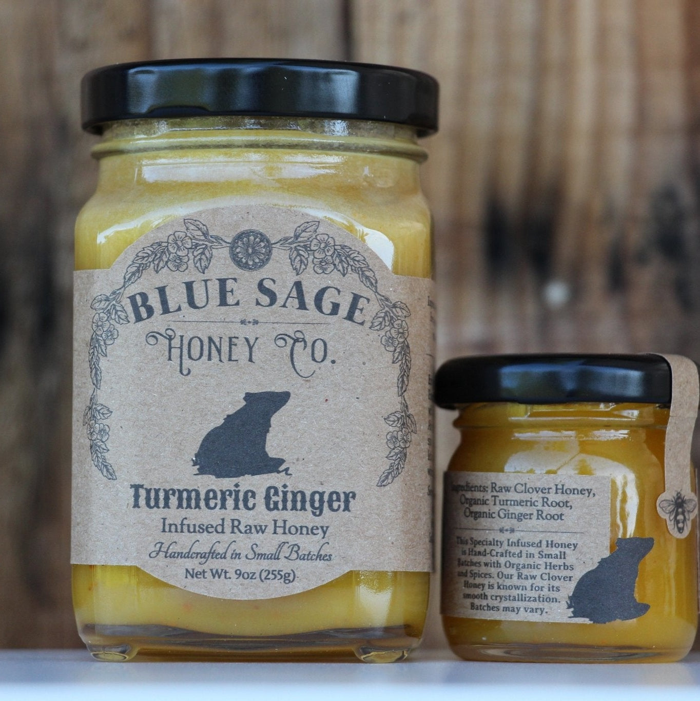 Turmeric Ginger Infused Raw Honey - Blue Sage Family Farm