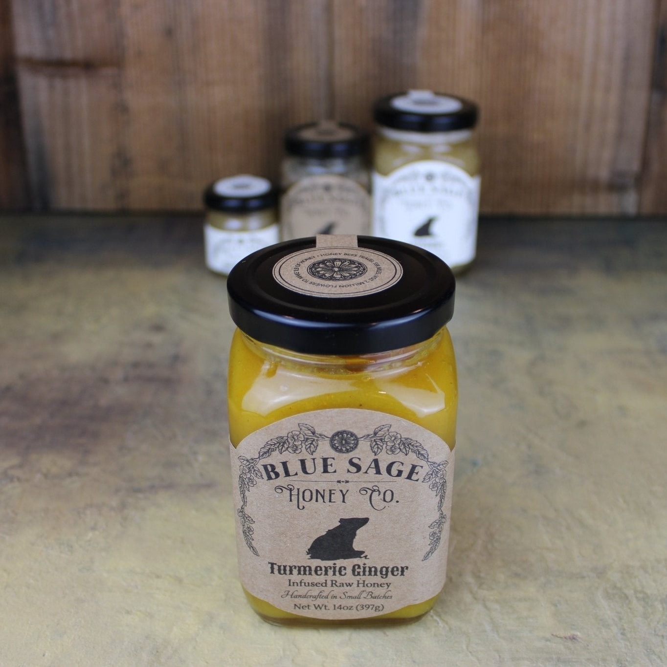 Turmeric Ginger Infused Raw Honey ~ Blue Sage Honey Co. - Blue Sage Family Farm